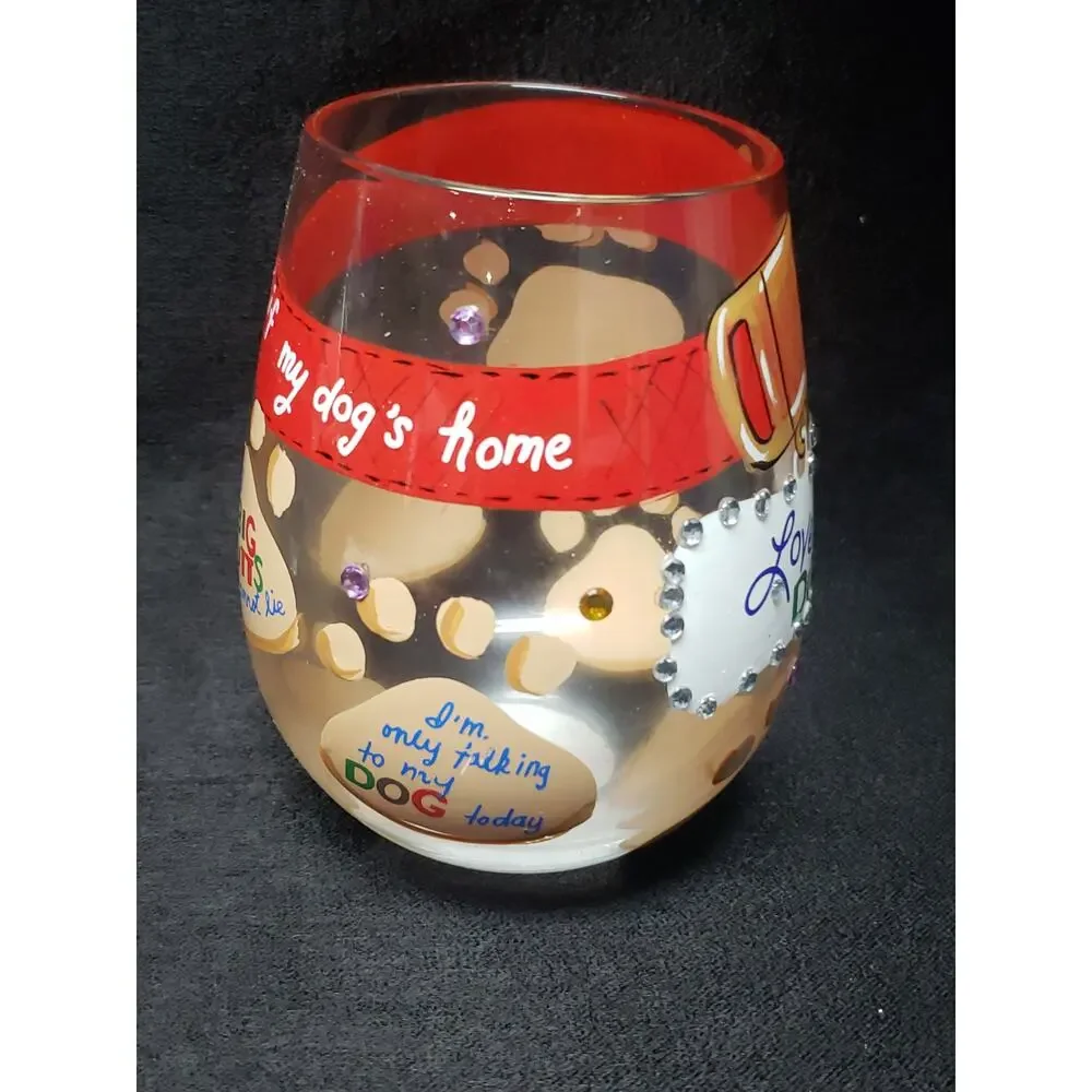 Lolita Love My Dog & Pug Life Wine Glasses Pug Decor & BNWT Socks | Doggy Lover